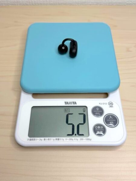 片側5.2gと非常に軽い