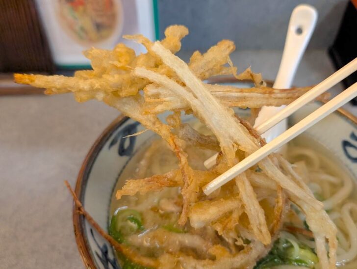 サクサクで厚みがあり、しっかりとごぼうの香りを残したごぼ天