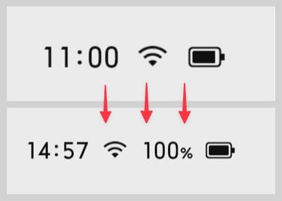 バッテリー残量が数値で表示される